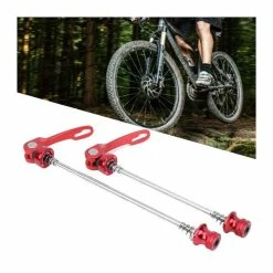 2 Pièces Brochettes De Moyeu De Roue De Vélo VTT Essieu De Vélo De Route à Dégagement Rapide Levier De Brochette (rouge) - Avis / Test