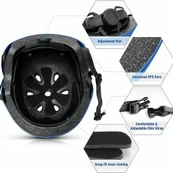 Sajygv Casque De Skateboard Pour Enfants Sajy Casque De Sport Multifonctionnel Réglable (bleu) -Accessoires auto pour vélo Boutique 316384287 max