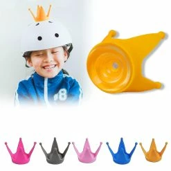 Unbranded Casque Couronne Décor Avec Ventouse Silicone Mignon Casque Moto Couronne Pour Enfants