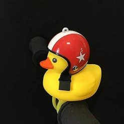 Woosien Mignon Casque Canard Vélo Cloche Avec Led Lumière Caoutchouc Canard Vélo Guidon Cornes Drôle Accessoires De Vélo