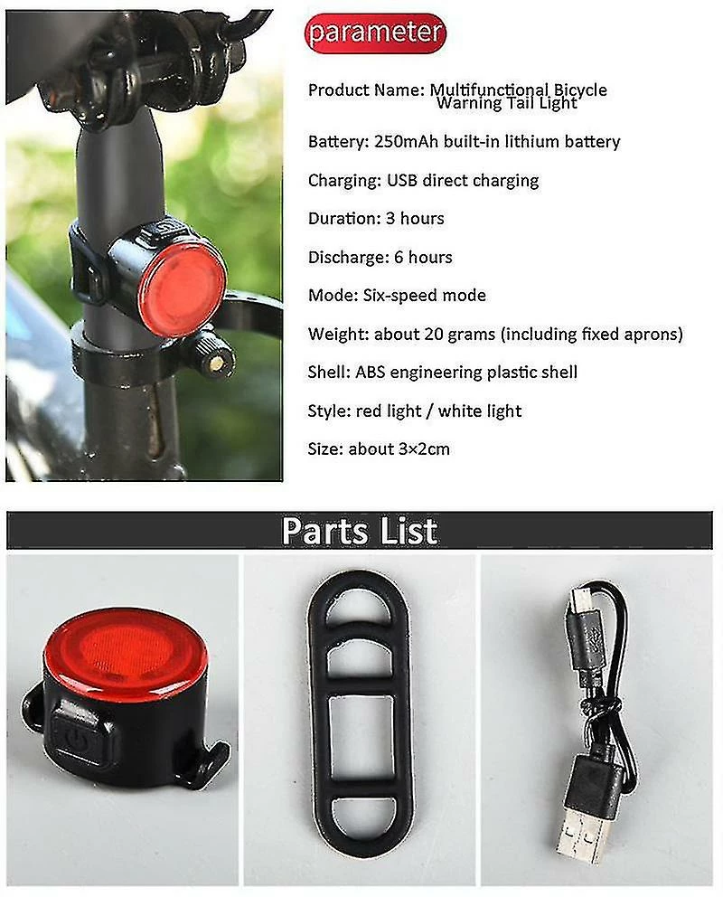 Unbranded Mini Led Bicycle Tail Light Usb Chargeable Bike Rear Lights Ipx6 Imperméable à L’eau Avertissement De Sécurité Cyclisme Light Casque Sac à Dos 7 Unbranded Mini Led Bicycle Tail Light Usb Chargeable Bike Rear Lights Ipx6 Imperméable à L’eau Avertissement De Sécurité Cyclisme Light Casque Sac à Dos – Image 5