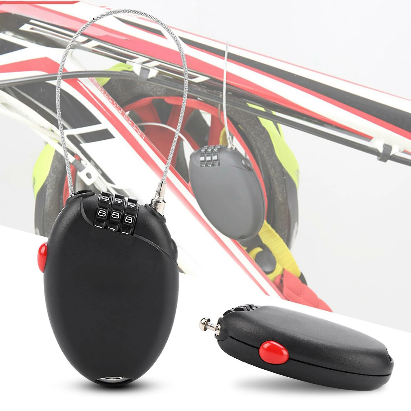 Gegong Multi Fonction Mini Câble Vélo Verrou Mot De Passe Vélo Casque De Cyclisme Code Antivol 5 Gegong Multi Fonction Mini Câble Vélo Verrou Mot De Passe Vélo Casque De Cyclisme Code Antivol – Image 3