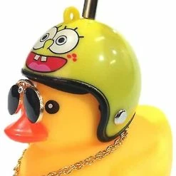 Nw 1776 Shxx 2 Packrubber Canard Jouet Ornements Jaune Canard Voiture Tableau De Bord Décorations Squeeze Canard Bicycle Cornes Hélice Casque Xq-zxc15