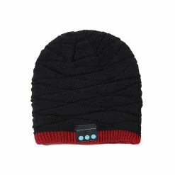 Unbranded Sans Fil Bluetooth Compatible Poisson Modèle Tricoté Velours Hiver Casque Chaud Cap Musique Appel Casque Chapeau Pour Nuit Courir Pêche Sports De Plein Air T
