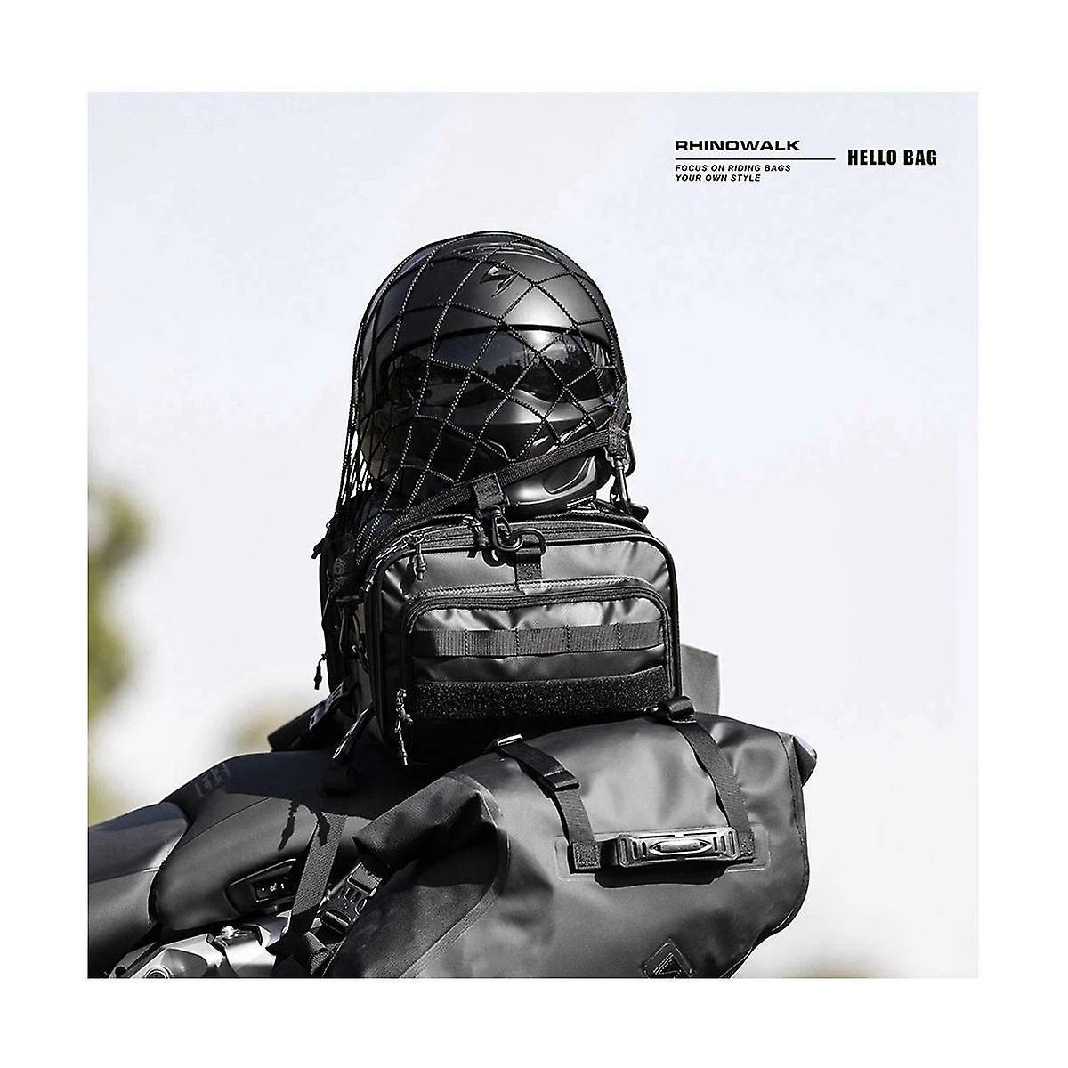 Unbranded Rhinowalk Support De Casque De Moto Net 8 Crochets En Plastique Porte-filet De Moto à Bagages Mesh Storage Tr 5 Unbranded Rhinowalk Support De Casque De Moto Net 8 Crochets En Plastique Porte-filet De Moto à Bagages Mesh Storage Tr – Image 3