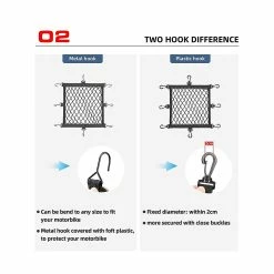 Unbranded Rhinowalk Support De Casque De Moto Net 8 Crochets En Métal Support De Filet De Bagage De Moto Mesh Storage Trun -Accessoires auto pour vélo Boutique 816083940 max