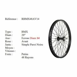 Roue Vélo - Roue Avant Vélo - 20 Pouces - 48 Rayons -axe Moyeu 10 Mm - Avis / Test